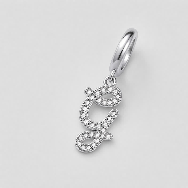 TaleClasp Elegant Script Letter G Silver Tone Initial Charm - image 3