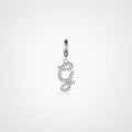TaleClasp Elegant Script Letter G Silver Tone Initial Charm - Silver - image 0