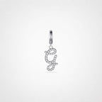 TaleClasp Elegant Script Letter G Silver Tone Initial Charm - Silver - image 0