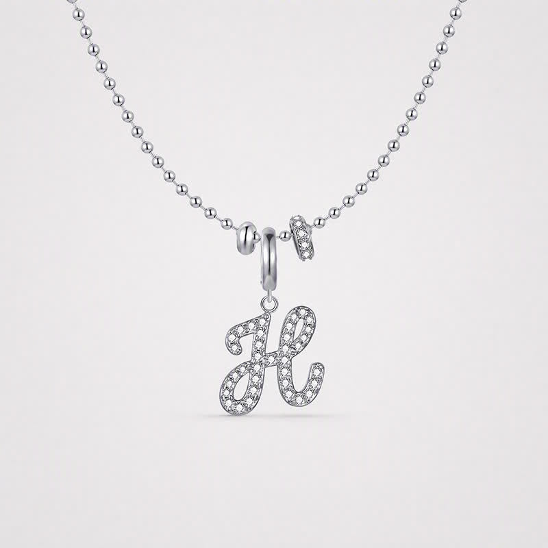 TaleClasp Elegant Script Letter H Silver Tone Initial Charm - image 4