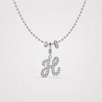 TaleClasp Elegant Script Letter H Silver Tone Initial Charm - image 4