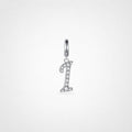 TaleClasp Elegant Script Letter I Silver Tone Initial Charm - Silver - image 0