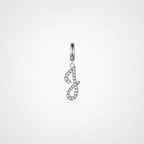 TaleClasp Elegant Script Letter J Silver Tone Initial Charm - Silver - image 0