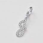 TaleClasp Elegant Script Letter J Silver Tone Initial Charm - image 3