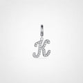 TaleClasp Elegant Script Letter K Silver Tone Initial Charm - Silver - image 0