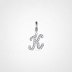 TaleClasp Elegant Script Letter K Silver Tone Initial Charm - Silver - image 0