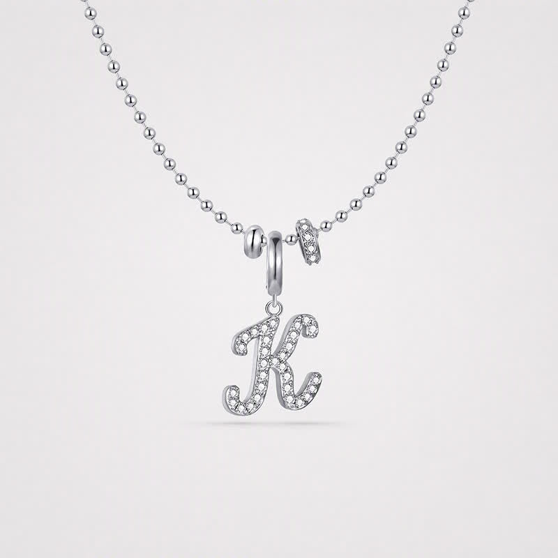 TaleClasp Elegant Script Letter K Silver Tone Initial Charm - image 4