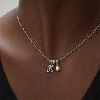 TaleClasp Elegant Script Letter K Silver Tone Initial Charm - image 1