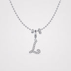 TaleClasp Elegant Script Letter L Silver Tone Initial Charm - image 4