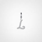 TaleClasp Elegant Script Letter L Silver Tone Initial Charm - Silver - image 0
