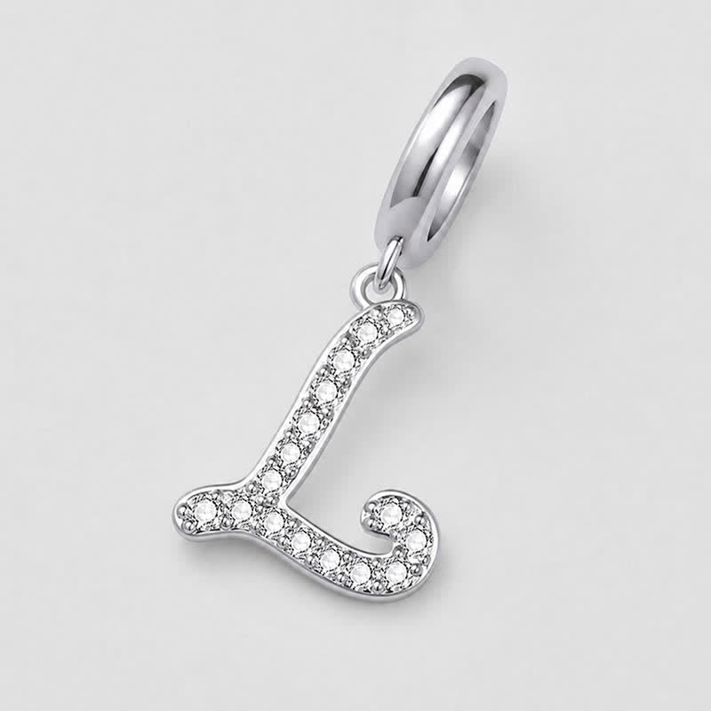 TaleClasp Elegant Script Letter L Silver Tone Initial Charm - image 3