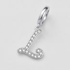 TaleClasp Elegant Script Letter L Silver Tone Initial Charm - image 3