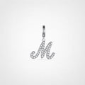 TaleClasp Elegant Script Letter M Silver Tone Initial Charm - Silver - image 0
