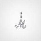 TaleClasp Elegant Script Letter M Silver Tone Initial Charm - Silver - image 0