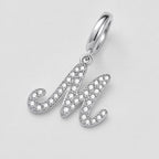 TaleClasp Elegant Script Letter M Silver Tone Initial Charm - image 3