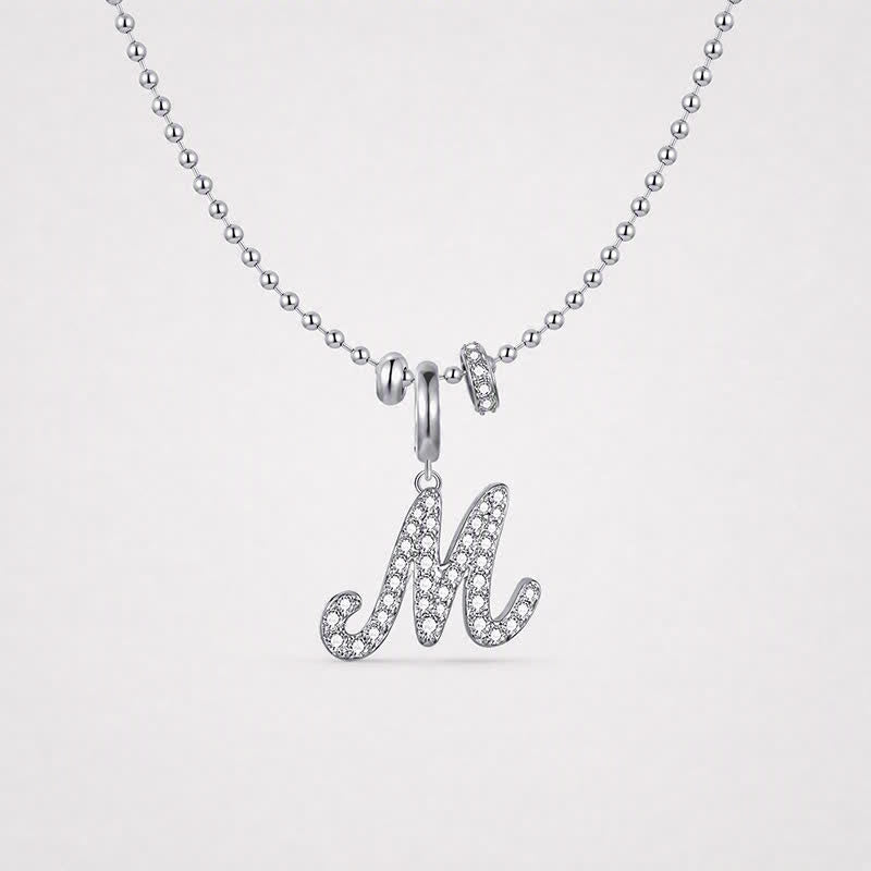 TaleClasp Elegant Script Letter M Silver Tone Initial Charm - image 4