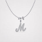 TaleClasp Elegant Script Letter M Silver Tone Initial Charm - image 4