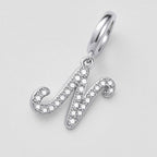 TaleClasp Elegant Script Letter N Silver Tone Initial Charm - image 3