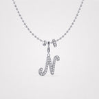 TaleClasp Elegant Script Letter N Silver Tone Initial Charm - image 4