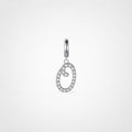 TaleClasp Elegant Script Letter O Silver Tone Initial Charm - Silver - image 0
