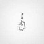 TaleClasp Elegant Script Letter O Silver Tone Initial Charm - Silver - image 0