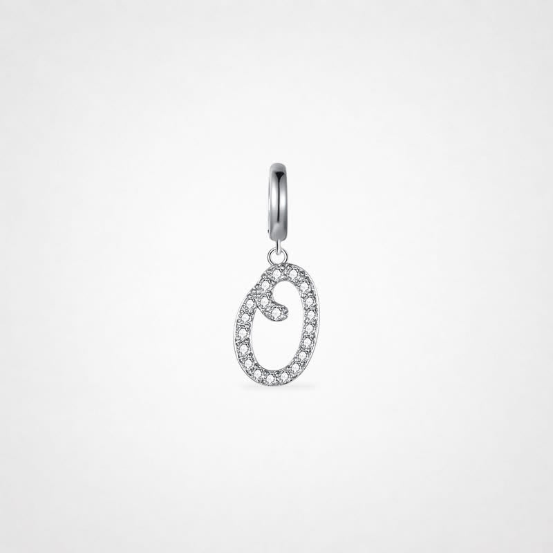 TaleClasp Elegant Script Letter O Silver Tone Initial Charm - Silver - image 0
