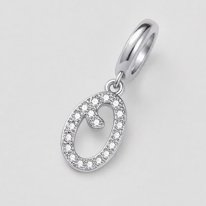 TaleClasp Elegant Script Letter O Silver Tone Initial Charm - image 3