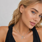 TaleClasp Script Letter P Pave Crystal Silver Tone Initial Charm - image 2