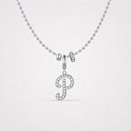 TaleClasp Script Letter P Pave Crystal Silver Tone Initial Charm - image 4