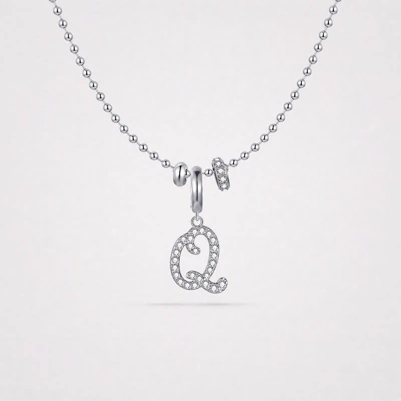 TaleClasp Elegant Script Letter Q Silver Tone Initial Charm - image 4