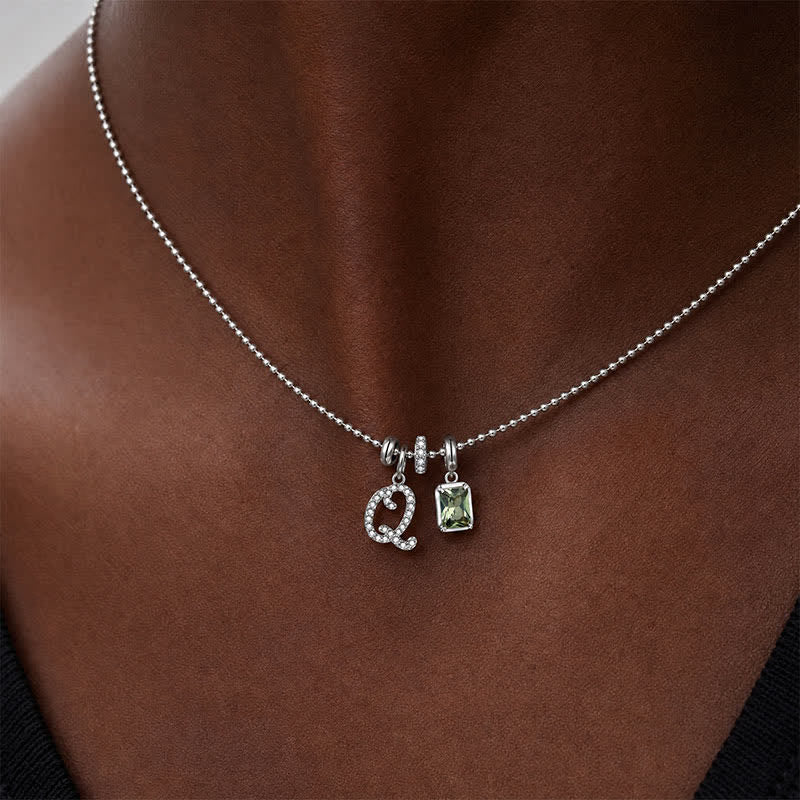 TaleClasp Elegant Script Letter Q Silver Tone Initial Charm - image 1