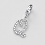 TaleClasp Elegant Script Letter Q Silver Tone Initial Charm - image 3