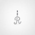 TaleClasp Elegant Script Letter R Silver Tone Initial Charm - Silver - image 0