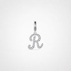TaleClasp Elegant Script Letter R Silver Tone Initial Charm - Silver - image 0