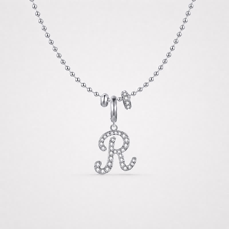 TaleClasp Elegant Script Letter R Silver Tone Initial Charm - image 4