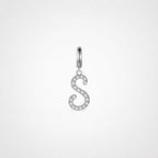 TaleClasp Elegant Script Letter S Silver Tone Initial Charm - Silver - image 0