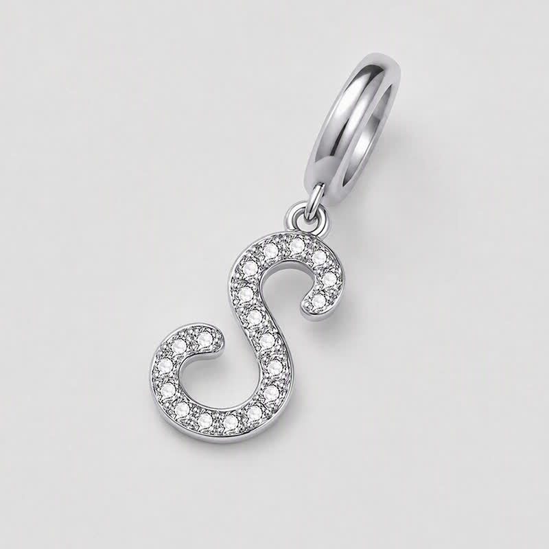 TaleClasp Elegant Script Letter S Silver Tone Initial Charm - image 3