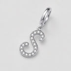 TaleClasp Elegant Script Letter S Silver Tone Initial Charm - image 3