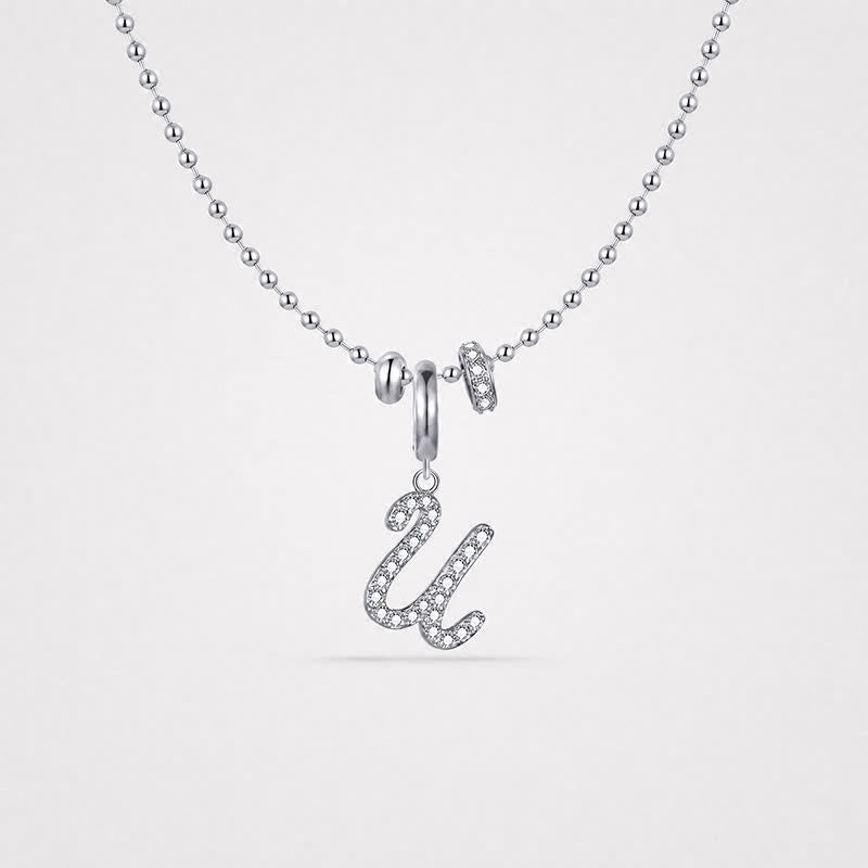 TaleClasp Elegant Script Letter U Silver Tone Initial Charm - image 4