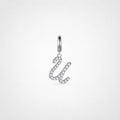 TaleClasp Elegant Script Letter U Silver Tone Initial Charm - Silver - image 0