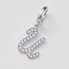 TaleClasp Elegant Script Letter U Silver Tone Initial Charm - image 3