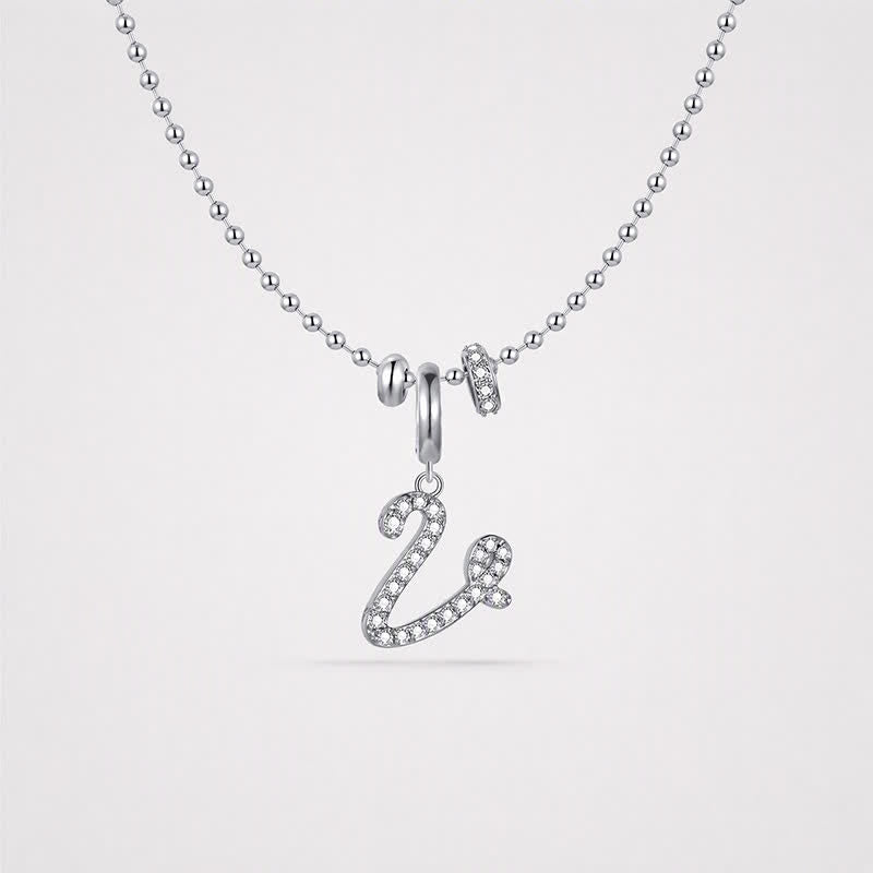 TaleClasp Elegant Script Letter V Silver Tone Initial Charm - image 4