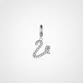 TaleClasp Elegant Script Letter V Silver Tone Initial Charm - Silver - image 0