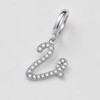 TaleClasp Elegant Script Letter V Silver Tone Initial Charm - image 3