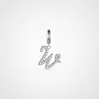 TaleClasp Elegant Script Letter W Silver Tone Initial Charm - Silver - image 0