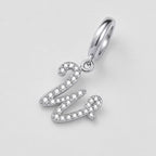 TaleClasp Elegant Script Letter W Silver Tone Initial Charm - image 3