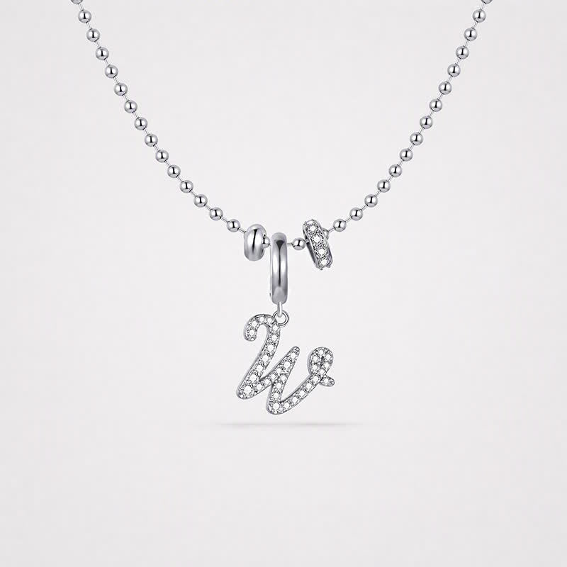 TaleClasp Elegant Script Letter W Silver Tone Initial Charm - image 4