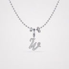 TaleClasp Elegant Script Letter W Silver Tone Initial Charm - image 4