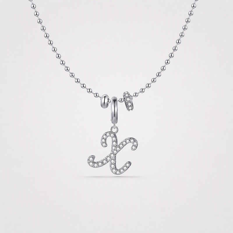 TaleClasp Elegant Script Letter X Silver Tone Initial Charm - image 4