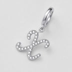 TaleClasp Elegant Script Letter X Silver Tone Initial Charm - image 3